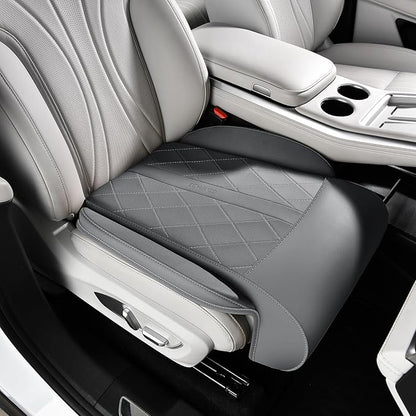 Coverado Car Seat Leg Support Cushion, Leather Car Seat Extender, Universal Leg Extender Cushions for Long Driving, Waterproof Leg Extension Support Pad Car Seat Cushions for Most Cars (Update,Gray)