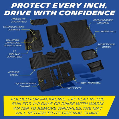 Michelin Vehicle Mat, All-Weather TPE Custom Fit Liner for Tesla Model Y 5 Seat Standard Floor Mats 2025-2027 (10 Piece), Not Fit Premium or Performance, Premier