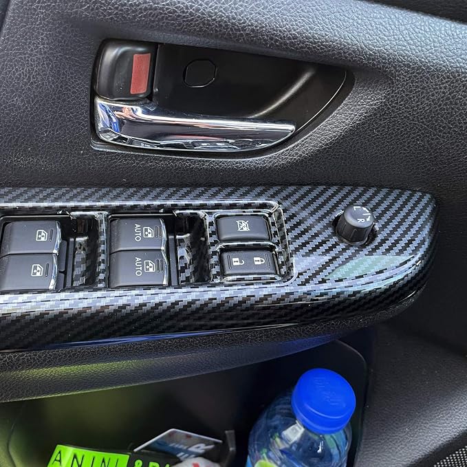HIGH FLYING for Subaru Crosstrek 2015 2016 2017 Window Lift Switches Control Button Panel Cover Trim ABS Car Interior Accessories Carbon Fiber Style 4PCS