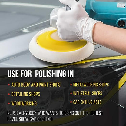 Dura-Gold Pro Series 6" Super Flex Flexible Edge Polishing Buffing Hook and Loop Backing Pad, 5/8" - 11 Threads - Rotary Polisher Buffer Backup Pad, Attach Foam Wool Buff Pads Automotive Car Detailing