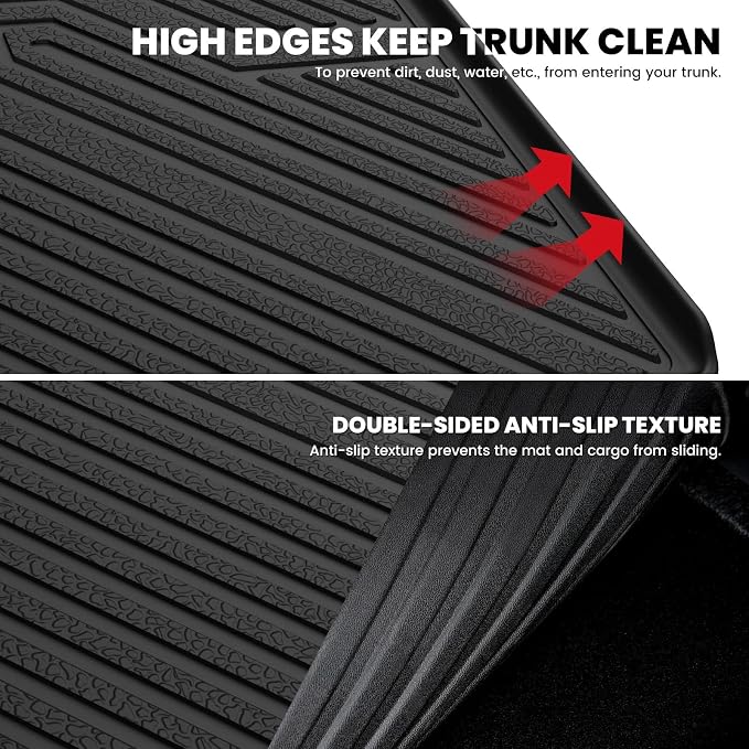 LASFIT Cargo Mat for Honda CR-V 2017-2022 (Tray in Lower Position), Custom Fit Trunk Mat, Raised Edge All Weather Protection, Kid & Pet Friendly, Easy Clean for Family Use, Black (Not for Hybrid)