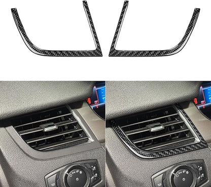 Premium Carbon Fiber Fit for Ford Edge 2011-2014 2012 2013 SEL/Limited/SE/Sport Accessories Car Front Row Both Sides Air Vent AC Vent Outlet Cover Interior Trim Sticker Decal Black 2PCS