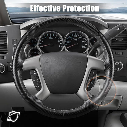 Aimato Customized Steering Wheel Cover for Chevy Silverado 1500 2007-2013/GMC Sierra 2007-2013/2500 3500 Suburban Tahoe Yukon 2007-2014/Traverse 2009-2017/GMC Sierra 2500 3500 2008-2014