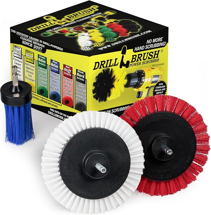 Narrow Gap Cleaner Brush - Concrete Scrubbing Tool - Crevice Brush for Drill - Car Detailing Drill Brushes - Window Track Cleaning Tools - Crevice Cleaning Brushes for Household Use - Gap Cleaner Kit