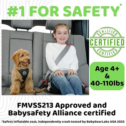 bubblebum Inflatable Backless Booster Car Seat, Portable Travel Booster Seat, Booster Seats for Cars 40-100 lbs, Kids & Child 4-10 years old - Pink | Inflatable Seats for Cars, Kids 40-100 lbs, Ages 4-11, Fits 3 Across, Rideshare & Carpool, FMVSS 213 C...