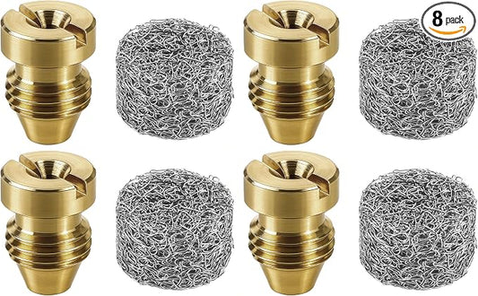 4 Pieces 1.1 mm Foam Cannon Orifice Nozzle and 4 Pieces Foam Maker, Universal Thread Tips for Snow Foam Lance