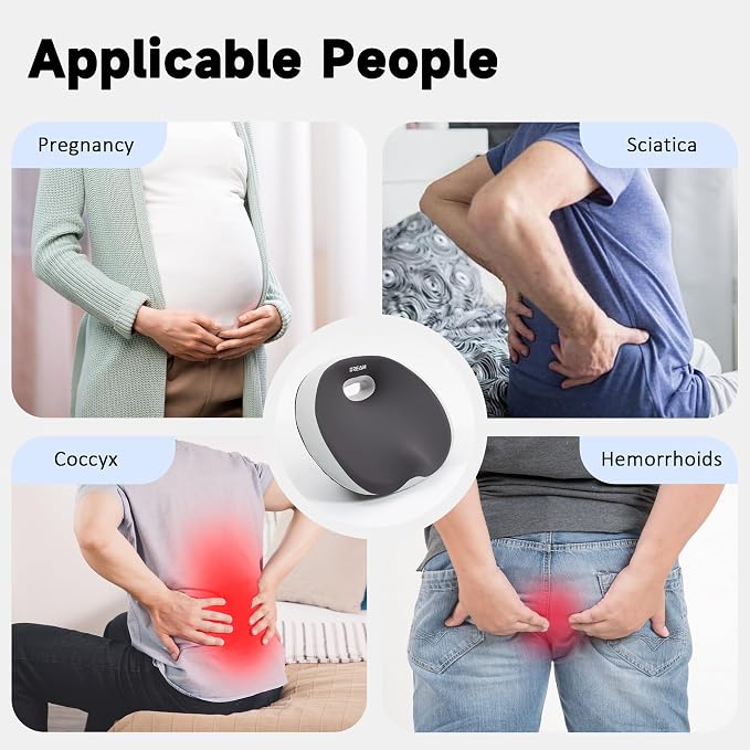 Donut Pillow Seat Cushion with Memory Foam for Tailbone Pain & Sciatica Relief - Ergonomic Hollow Office Chair Pad with Breathable Cover for Home Car Driving