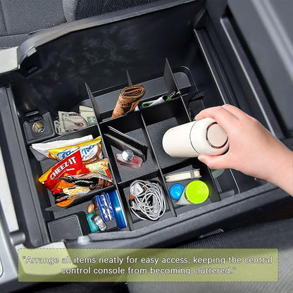 HGWEI Center Console Organizer Compatible with Ford F250/F350/F450 (2017-2022) and Expedition (2018-2024) Interior Accessories Armrest Storage Box Insert Tray, Black(Full console w/bucket seats ONLY)