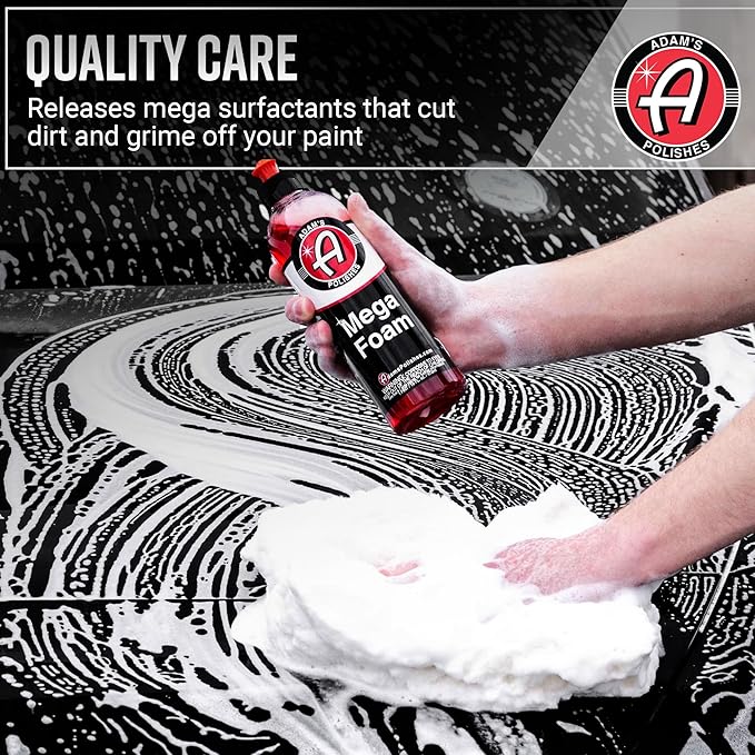 Adam's Polishes Mega Foam (16oz, 2 Pack) - Detailing pH Neutral Car Soap Washing, Concentated For Use In Car Wash Bucket, Foam Gun For Cleaning, Won't Strip Car Wax or Ceramic Coating