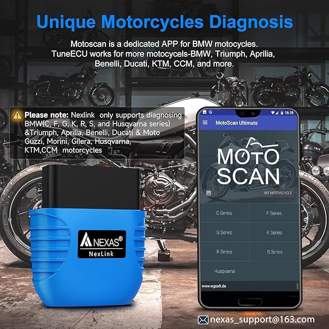 NEXAS NexLINK Bluetooth OBD2 Scanner for Car - Check Engine Light Code Reader with Live Data & Performance Test, Wireless Diagnostic Scan Tool with Resets for All US Vehicles, Works with iOS Android