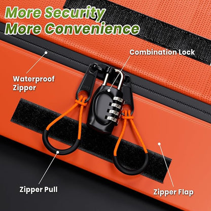 APTY 21 Cubic Feet Car Rooftop Cargo Bag Carrier, Soft Roof Top Luggage Bag for All Vechicles with/Without Racks - with Waterproof Zip, Luggage Lock, Anti-Slip Mat, Storage Bag, Door Hooks