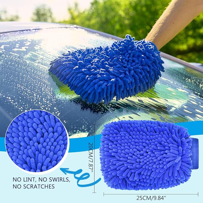 Car Wheel Brush Set, 5 Pack Soft Microfiber & Scratch-Free Deep Wheel Tire Scrubbing Tool with Detailing Brush for Car Vehicle Motorcycle Tire Rim Fenders Engine Exhaust Tips Car Wash Kit