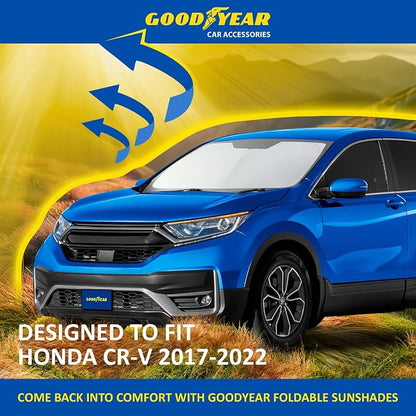 Goodyear Foldable Windshield Sunshade for Honda CR-V (CRV) 2017-2022, SUV car Accessories, Sunshade Cover, Sun Shade Car Windshield, Window Sun Blocker - GY008281