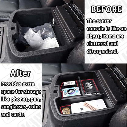 HGWEI Center Console Organizer Compatible with 2007-2014 Chevy Silverado GMC Sierra Avalanche Tahoe Suburban Yukon Yukon XL Accessories, Floor Mounted Center Console ONLY,Red Trim