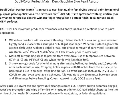 Dupli-Color Deep Metallic Chrysler Perfect Match Automotive Paint - Aerosol Sapphire Blue 8 oz.
