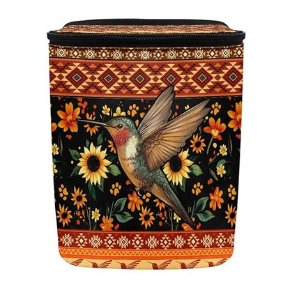 BIGCARJOB Tribal Hummingbird Car Trash Bags for Back Seat Auto Hanging Trash Can with Lid Car Trash Bag Storage Organizer Universal Car Trash Interior Accessories