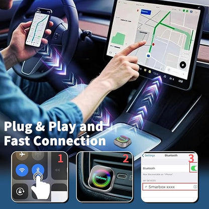Wireless CarPlay Adapter for iPhone, Silvery | 2026 Upgraded, Compact Mini Metal Shell Design, Plug and Play, Fast and Stable Connection, Apple iOS & Android Compatible