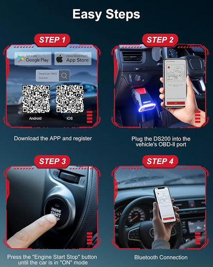 GOOLOO DEEPSCAN OBD2 Scanner Diagnostic Tool, Bluetooth Wireless All System Diagnostics for iOS & Android, Bi-Directional Control, 8+ Hot Reset, Code Reader, Live Data & Performance Test