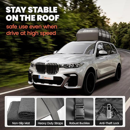Asinking Car Rooftop Cargo Carrier Bag - 100% Waterproof Heavy Duty Car Roof Luggage Carrier 21 Cubic Feet, Fits All Vehicles with/Without Roof Rack - Easy Install & Triply Reinforced for Secure Use