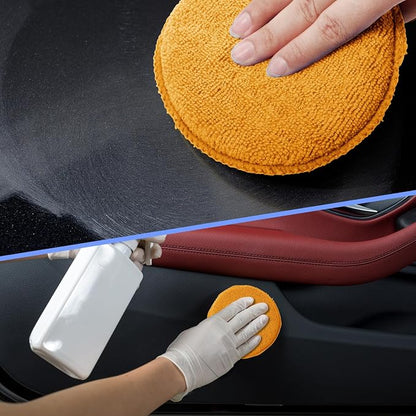Tallew 12 Pack Microfiber Applicator Pad Microfiber Sponge for Car Include Round Wax Microfiber Applicator Rectangle Car Drying Towel Exterior Auto Detailing Kit for Cleaning (Orange)