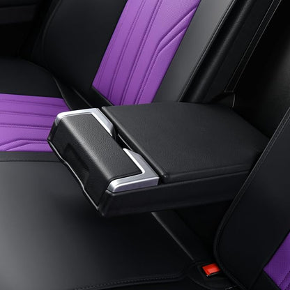 FLORICH Automotive Seat Covers, Seat Covers Full Set, Car Seat Protectors 5 Seats, Purple & Black Automotive Seat Covers Fit for Most Cars Trucks