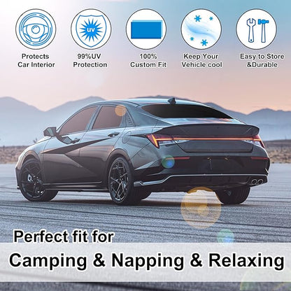 TINGLU Window Shades for Hyundai Elantra 2021-2025 2026 Accessories Car Side Full Windows Rear Triangular Windshield Sun Shade Sun UV Rays Privacy Protection 6PCS