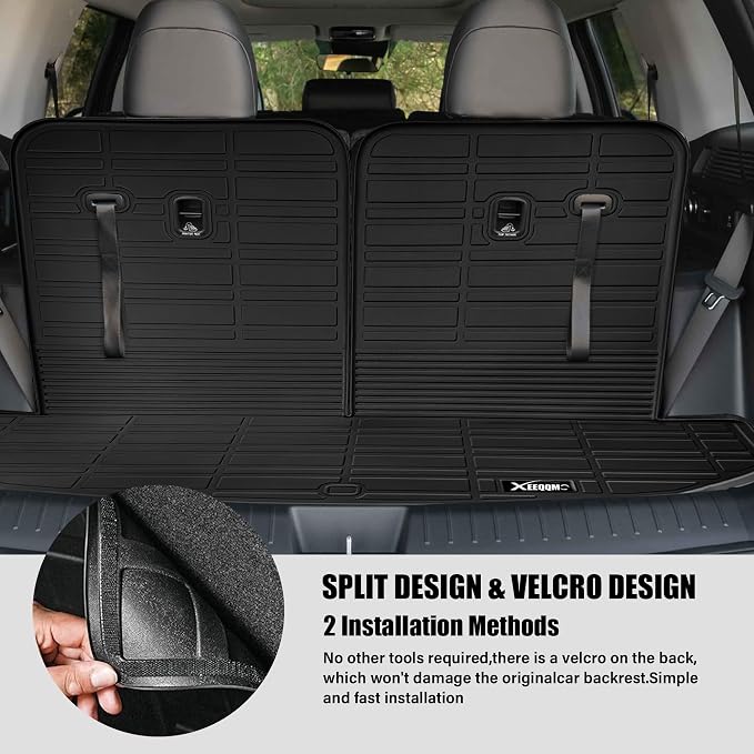 Kia Trunk & Backrest Mat 2021-2025 - All Weather TPE Cargo Liner Protector, 3rd Row Back Seat Cover Accessories