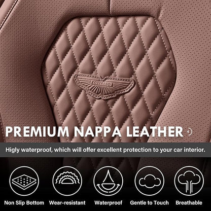 Coverado Seat Covers Front Seats, Coffee Car Seat Covers 2 Pack, Driver Seat Cover, Luxury Automotive Seat Covers, Car Seat Cushion, Front Car Seat Covers Leather Seat Protector Fit for Most Cars