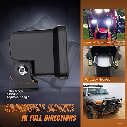 Nilight 2 PCS 3 Inch Motorcycle LED Pods 1300LM Built-in EMC Driving Lights Super Spotlight Offroad Fog Light w/ 16AWG DT Wiring Kit for Motorbike SUV ATV Truck Boat Tractor Forklift