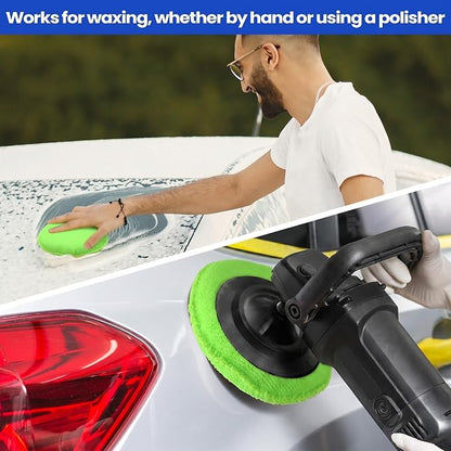Tallew 50 Pcs Car Wax Microfiber Applicator Pads 5" Diameter Polishing Foam Pads Tire Soft Foam Sponge for Cars Detail Buffing Cleaning Polishing(5 Colors)