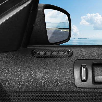 Jimen Compatible with Ford Mustang 2010-2014, Car Interior Door Side AC Vent Outlet Cover Trim (Carbon Fiber)
