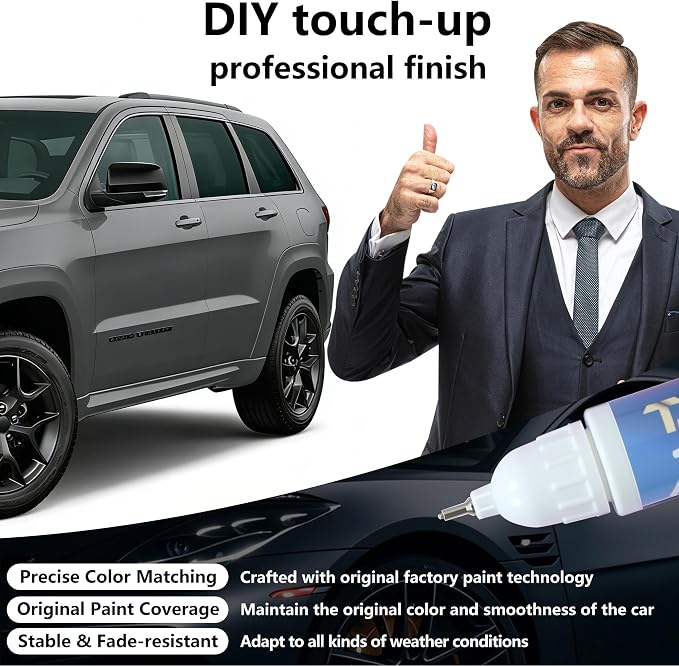 PAU LAU Granite Crystal Metallic Touch Up Paint for JEEP Match, Car Paint Scratch Repair kit, 2 in 1 Scratch Remover Pen with Color-Matched Rapid Drying of Paint Coating