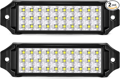 Flush Mount LED Pod Lights, 2PCS 40W Bumper Backup Reverse Spot Off-Road Driving Fog Work 6 Inch LED Light Bar for Truck ATV UTV Boat (White)