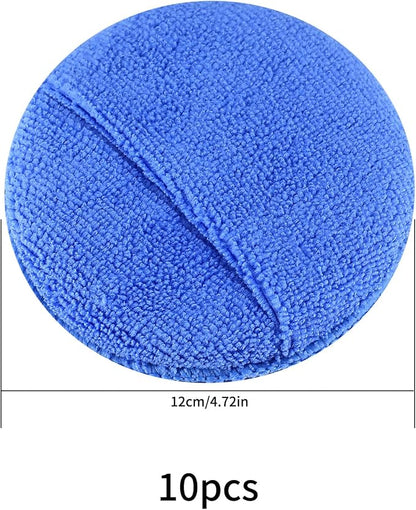 wugongshan 10 Pcs Microfiber Wax Applicator Pads, Ultra-Soft Microfiber Wax Foam Applicators Pads, Car Auto Care Buffing Detail Polishing Foam Pads Applicators for Car Cleaning Fine Polishing