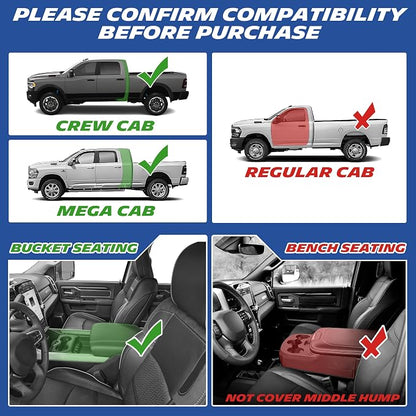 Michelin Vehicle Mats, All-Weather TPE Custom Fit Liner for 2019-2026 Ram 2500/3500 Crew Cab/Mega Cab Bucket Seat Carpet Floor, Premier