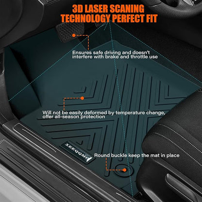 Floor Mats &Trunk Mat for 2018-2024 Chevrolet Equinox/GMC Terrain with Backrest Mat All Weather TPE Rubber Cargo Liner Back Seat Protector for 2024 Chevy Equinox Accessories