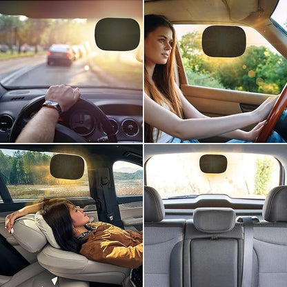 Car Window Shade for Sun Glare, 2 Pack Mini Car Sun Shade Semi-Transparent Cling Side Window Blocker, Mesh Window Shades for Driver/Passenger 9.2"x6.9" Universal Fit