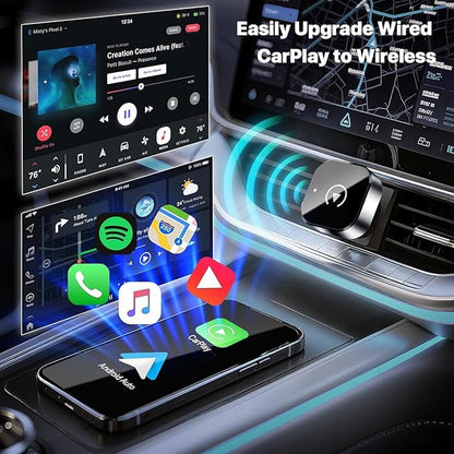 Wireless to Wired car CarPlay Adapter, Fast and Automatic Connection, Compact Design, Plug and Play Function