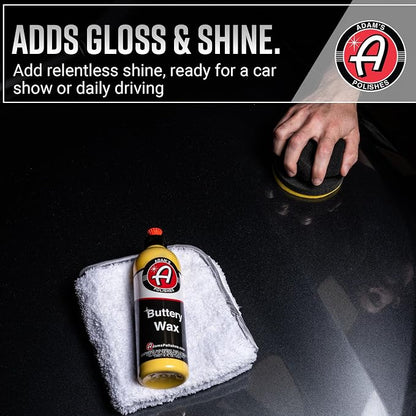 Adam's Polishes Buttery Car Wax Kit - Pure Carnauba Liquid Wax for Shine, Gloss & Paint Protection - Use on Car, Boat, RV & Motorcycle