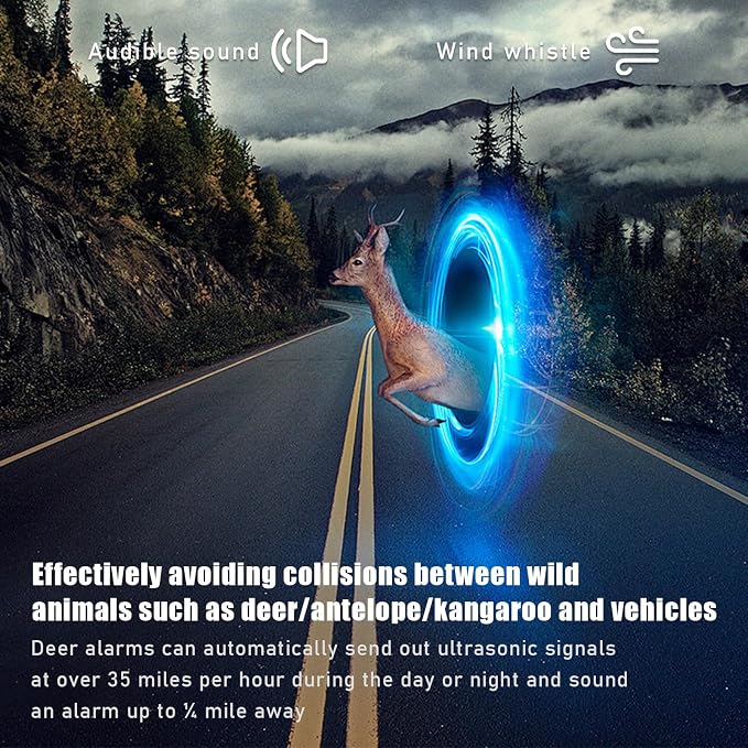 2 PCS Deer Whistles, Auto Save Deer Whistles Avoids Collisions, Deer Whistle for Vehicles with Rubber Pads Suitable for Cars, Trucks, Motorcycles, Universal Car Accessories (4 PCS)