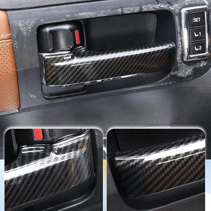 ABS Carbon Style Car Inner Door Handle Decoration Cover Trim Fit for Toyota Tundra/Sequoia 2007-2021 Interior Car Accessories