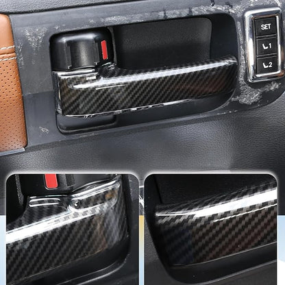 ABS Carbon Style Car Inner Door Handle Decoration Cover Trim Fit for Toyota Tundra/Sequoia 2007-2021 Interior Car Accessories