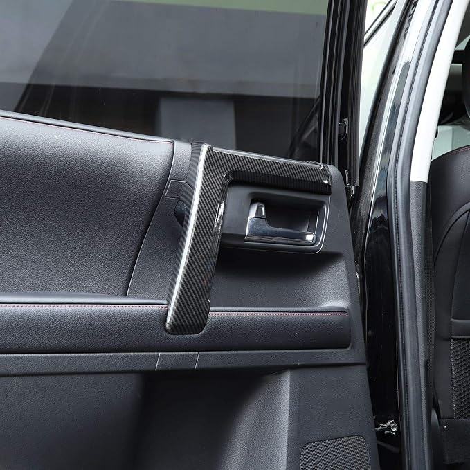 Voodonala for 4Runner Carbon Fiber Inner Door Handle Door Pull Cover Trim Cover Decoration Garnish for Toyota 4Runner Interior Accessories 2010-2025+ 4pcs