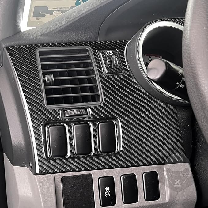 NVCNX Real Premium Carbon Fiber for Toyota 2nd Gen Tacoma Accessories 2005-2015 2006 2007 2008 2009 2010 2011 2012 2013 2014 Car Dash Dashboard Panel Cover Interior Trim Kit Overlay Sticker Decal 7PCs