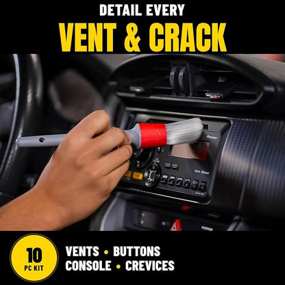 Chemical Guys Interior Cleaning Kit with Storage Bag Total Interior Cleaner Microfiber Towels Detailing Brushes and Sticky Gel Giftable Car Care Set - 10 Items