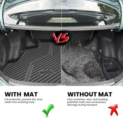 LASFIT Cargo Mat for 2009-2010 Toyota Corolla, All Weather TPE Custom Fit Trunk Mat Trunk Liner for Toyota Accessories, Waterproof, Easy to Clean, Black