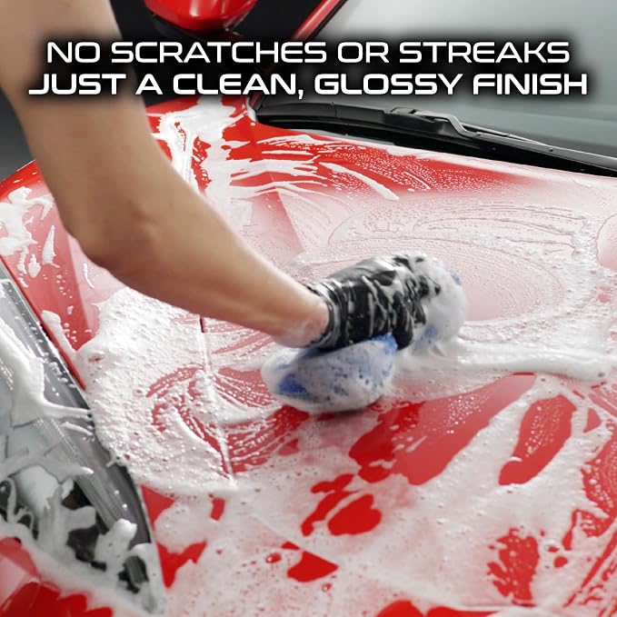 Formula 1 Super Car Wash Sponge Two-Sided Microfiber Sponge with Mesh Scrubber Side Intense Clean Durable & Effective Car Cleaning Supplies