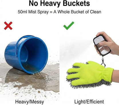 Dog Paw Cleaner Kit with Spray Bottle and Chenille Mitt | Portable paw wash set, microfiber mitt, waterproof storage bag for hiking and car trips