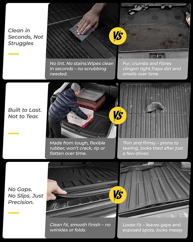 3W BMW X5 Cargo Liner 2019-2024 2025 2026 All Weather TPE Trunk Mats Custom Fit Heavy Duty(Not for Hybrid and with Side Netting Kit)