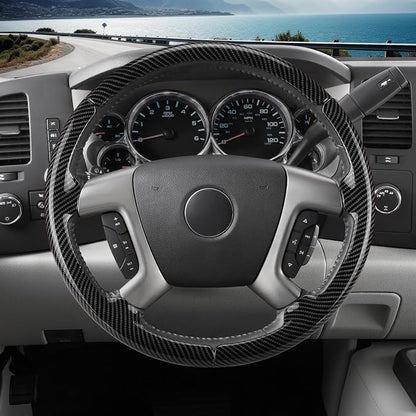 Steering Wheel Cover for Chevy Silverado 1500 GMC Sierra 1500 2007-2013/2500 3500 Chevrolet Tahoe Suburban Yukon (Yukon XL) 2007-2014/ Traverse 2009-2017/ GMC Sierra 2500HD 3500HD 2008-2014